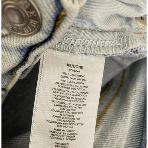 RE/DONE 90s High Rise Ankle Crop Straight Leg Jeans Size 28 Vintage-Inspired Fit - Picture 8 of 9